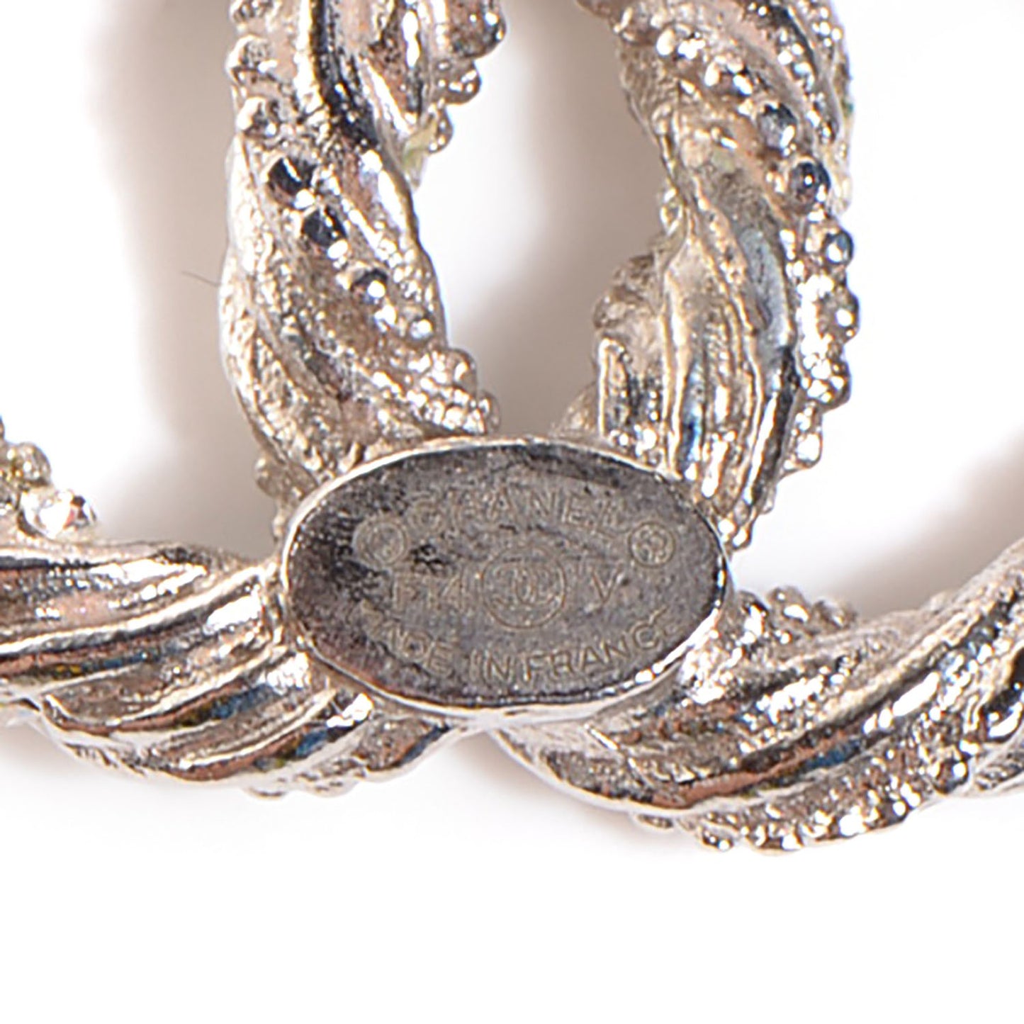 Crystal CC Earrings Silver