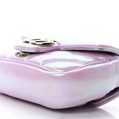 Gucci Iridescent Nappa Chevron Matelasse Super Mini GG Marmont Shoulder Bag Iridescent Escape Pink 9 of 10