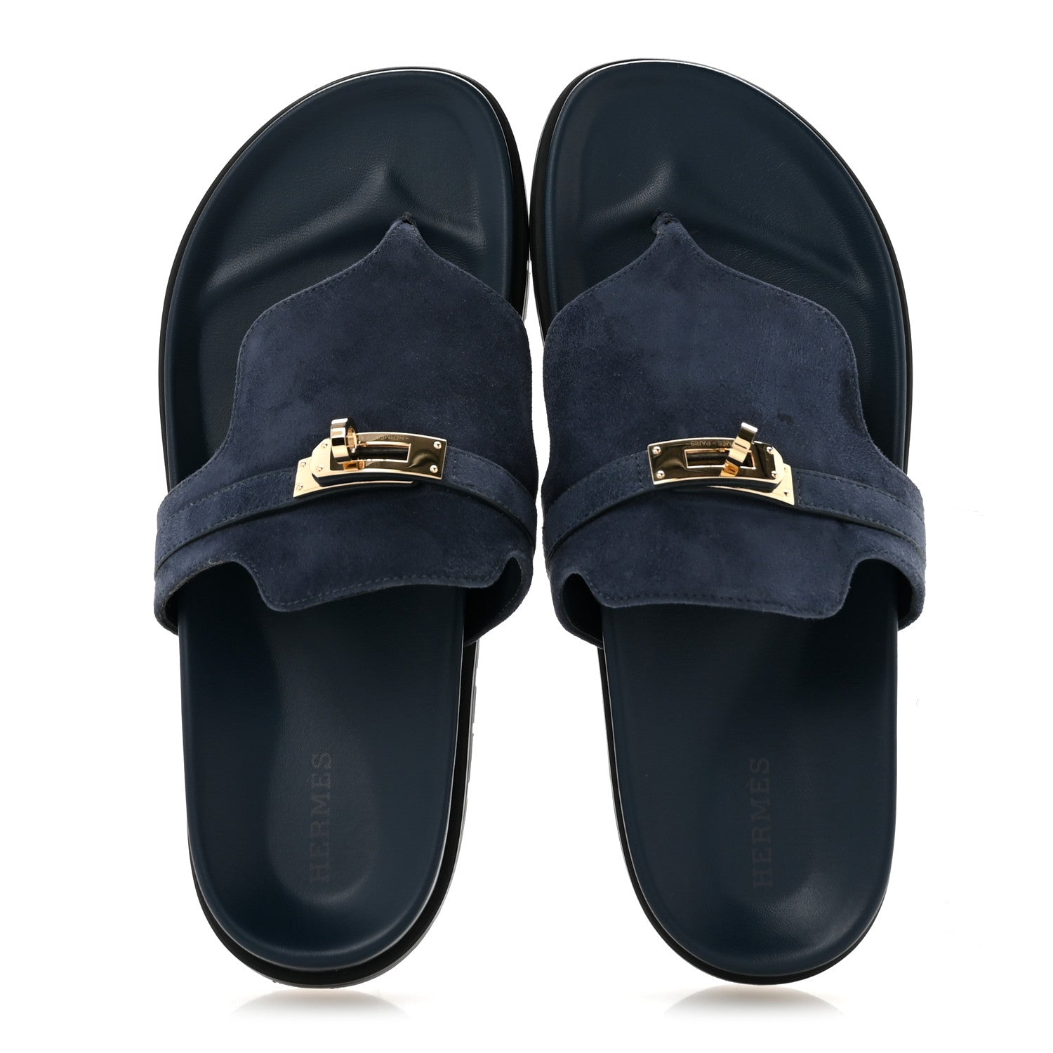 Hermes Suede Goatskin Womens Empire Sandals 39.5 Bleu Celeste 2 of 10
