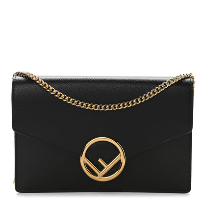 Fendi Vitello Cruise F is Fendi Medium Envelope Wallet on Chain Black 1 of 9