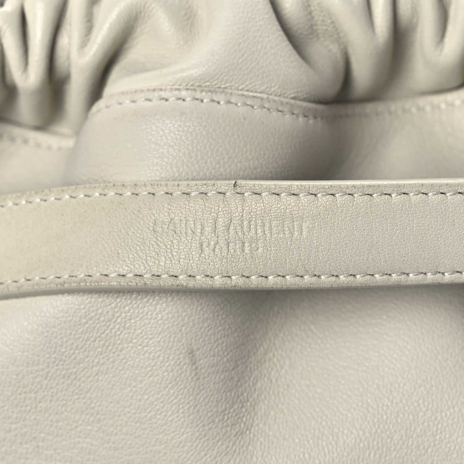 Saint Laurent Lambskin Teddy Drawstring Bag Crema Soft 9 of 15
