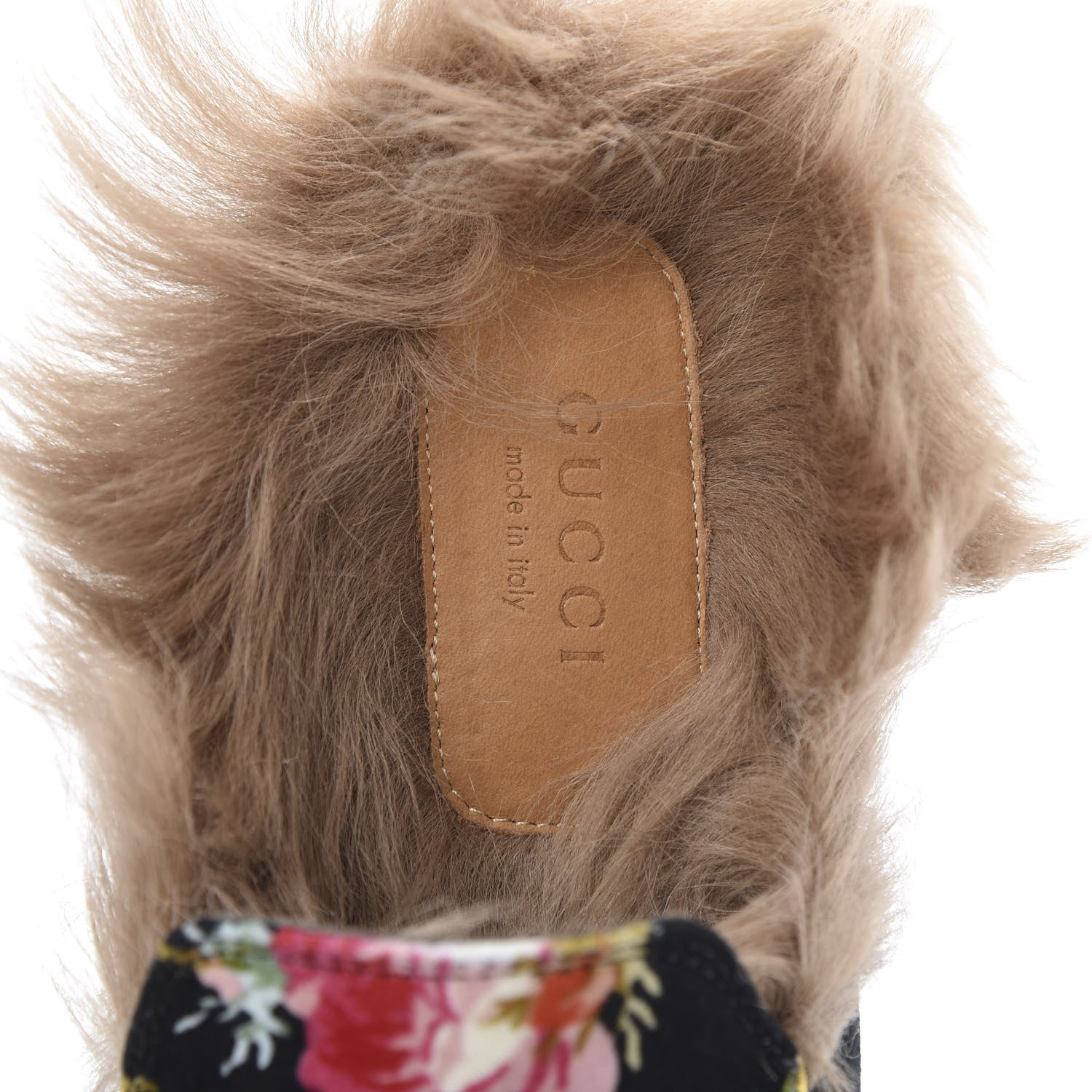 Gucci Velvet Fur Floral Womens Princetown Slippers 35.5 Black 7 of 8