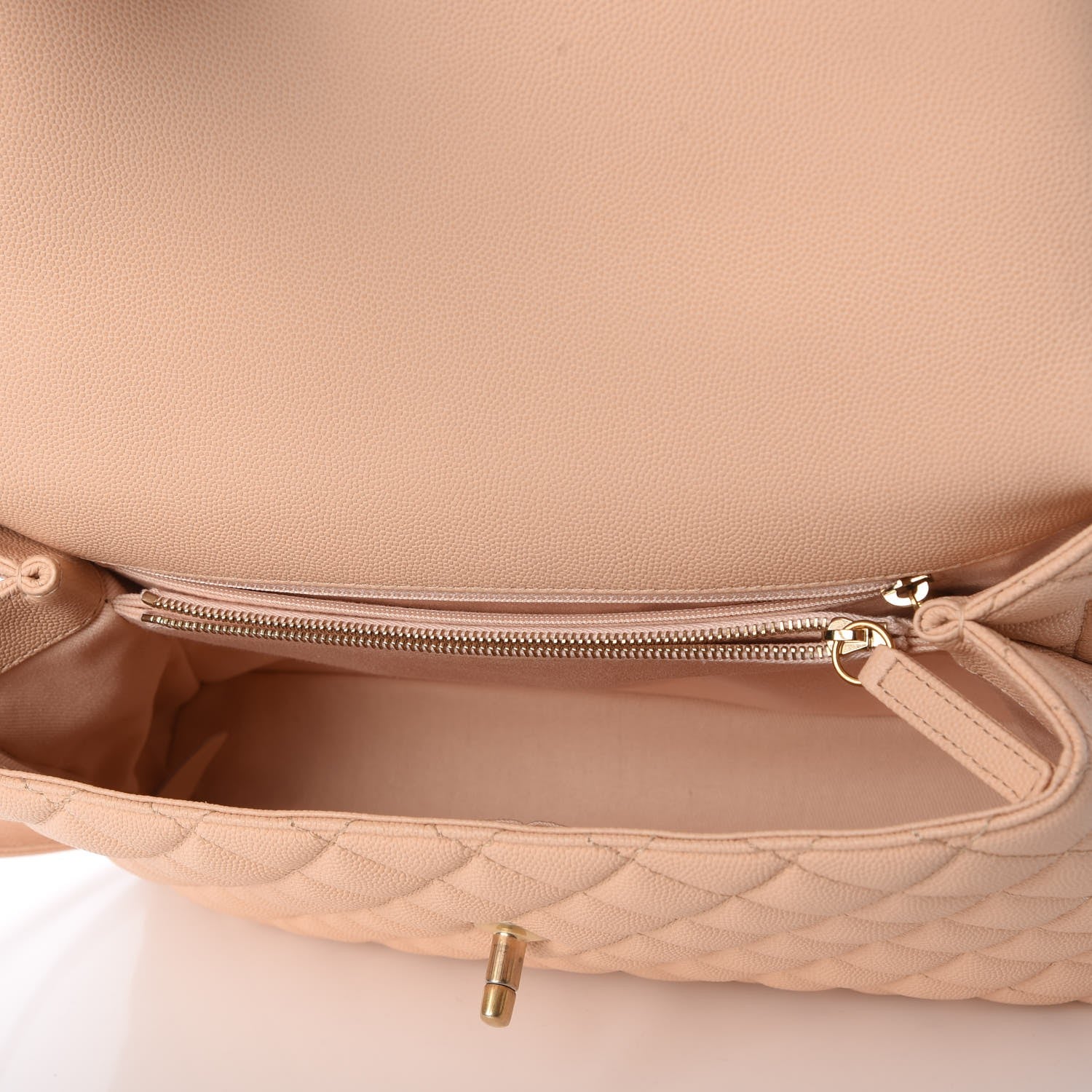 Chanel Caviar Quilted Medium Coco Handle Flap Light Beige 5 of 7