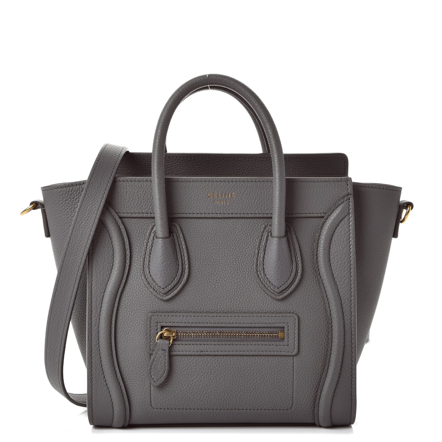 Baby Grained Calfskin Nano Luggage Kohl