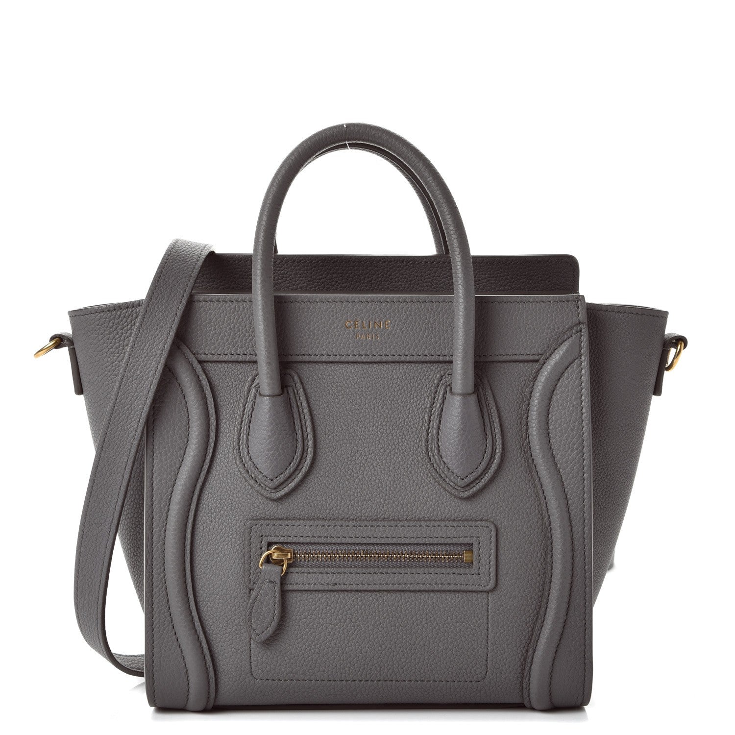 Celine Baby Grained Calfskin Nano Luggage Kohl 1 of 8