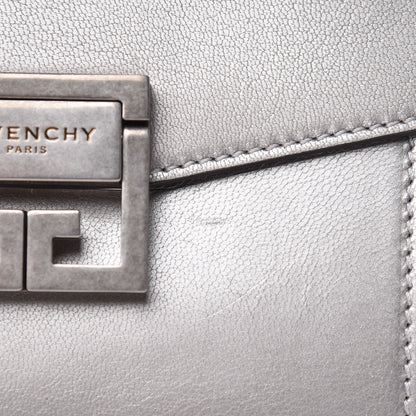 Givenchy Metallic Sugar Goatskin Suede Small GV3 Shoulder Bag Silver 8 of 11
