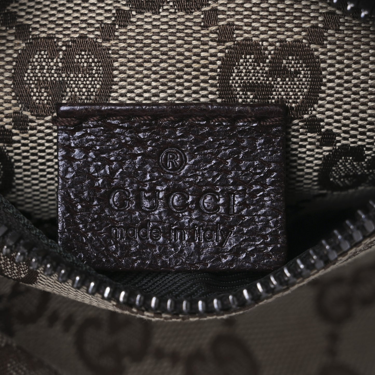 GG Monogram Double Pocket Belt Bag Dark Brown
