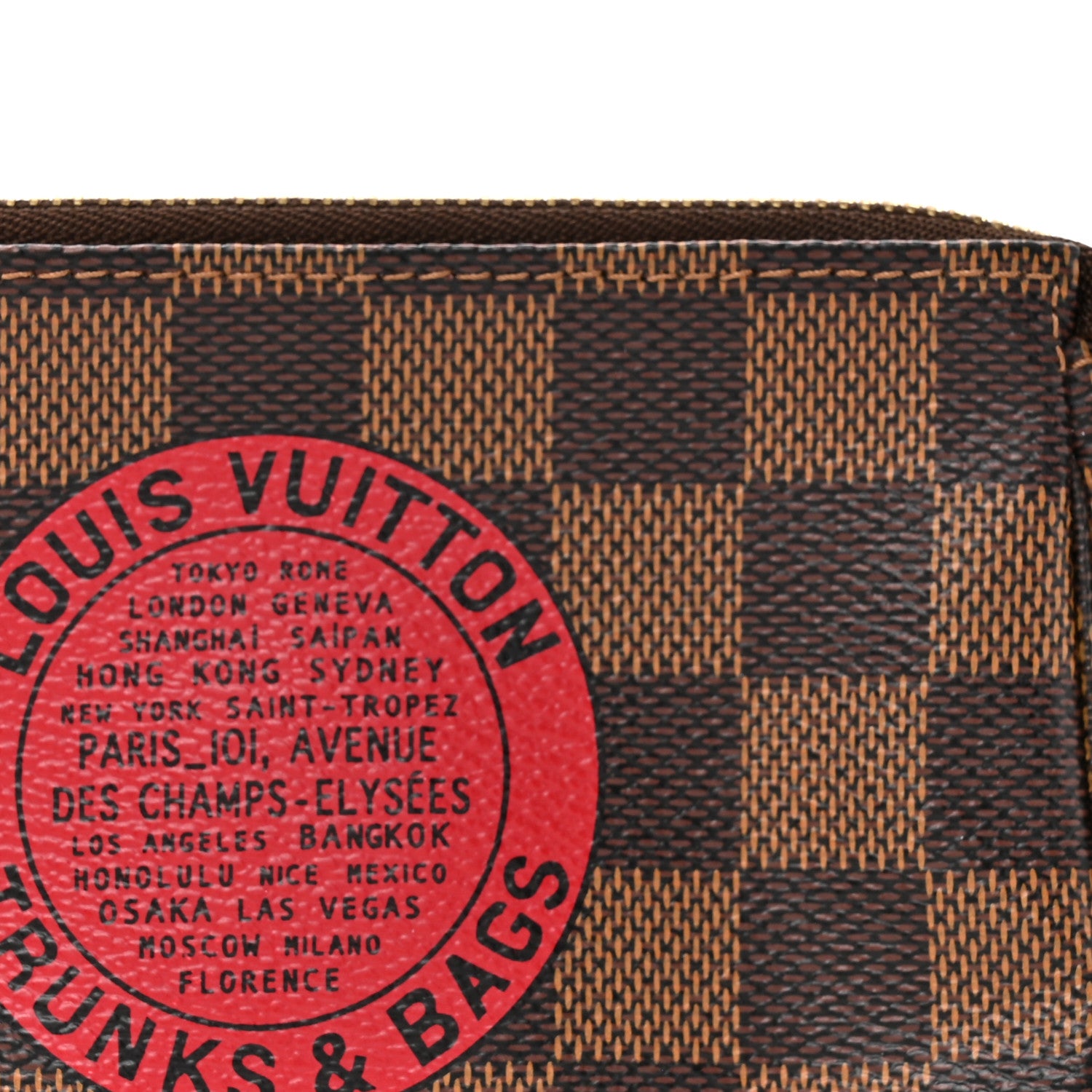 Louis Vuitton Damier Ebene Complice Trunks and Bags Mini Pochette Accessories Red 8 of 10