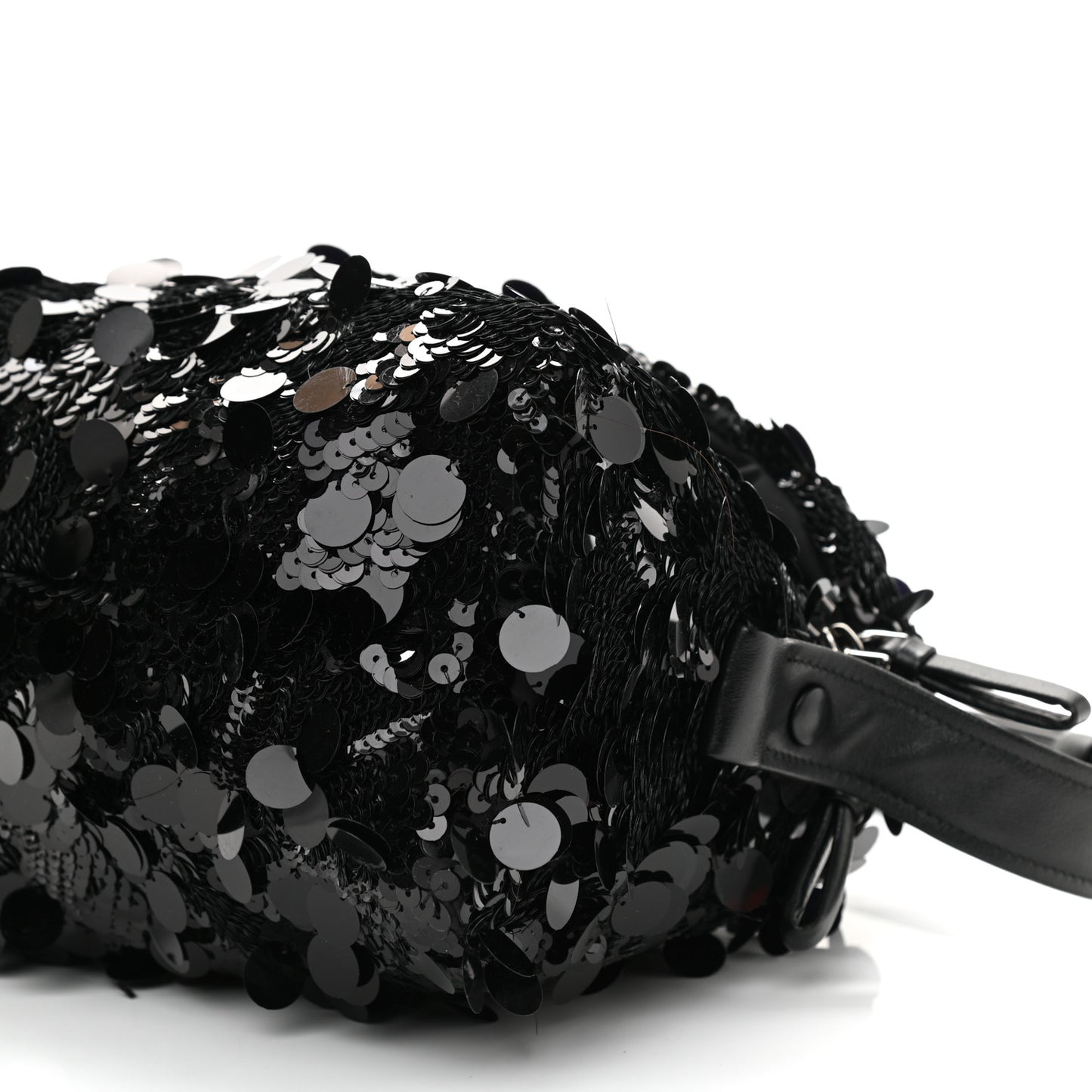 Paillettes Vitello Signaux Bag Black
