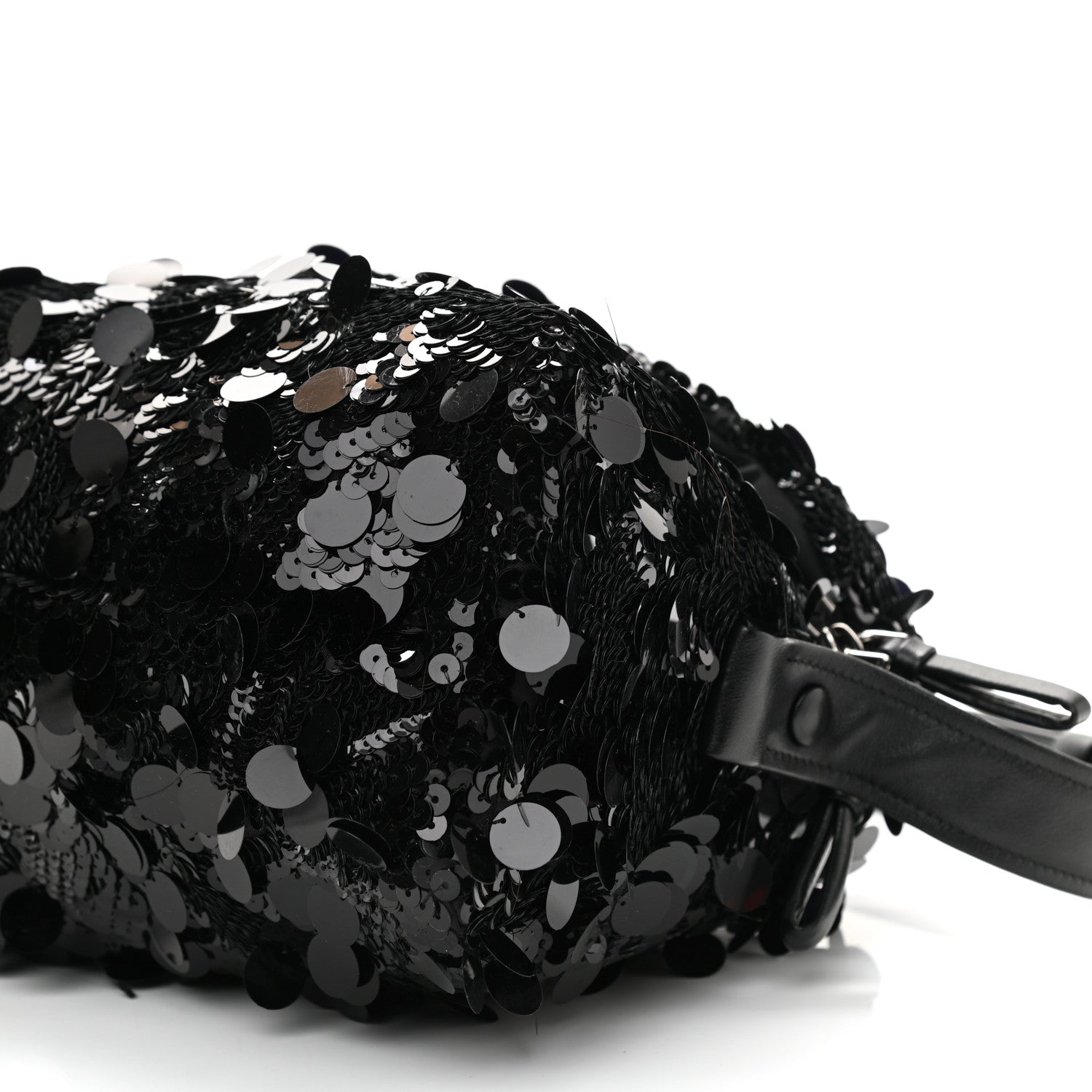 Prada Paillettes Vitello Signaux Bag Black 11 of 17