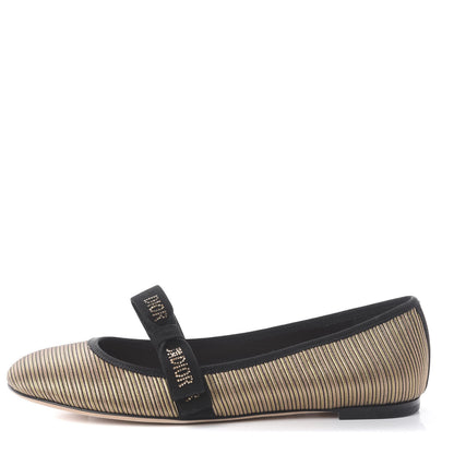 Christian Dior Laminated Grosgrain Miss J'Adior Ballerina Flats 39.5 Bronze 1 of 7