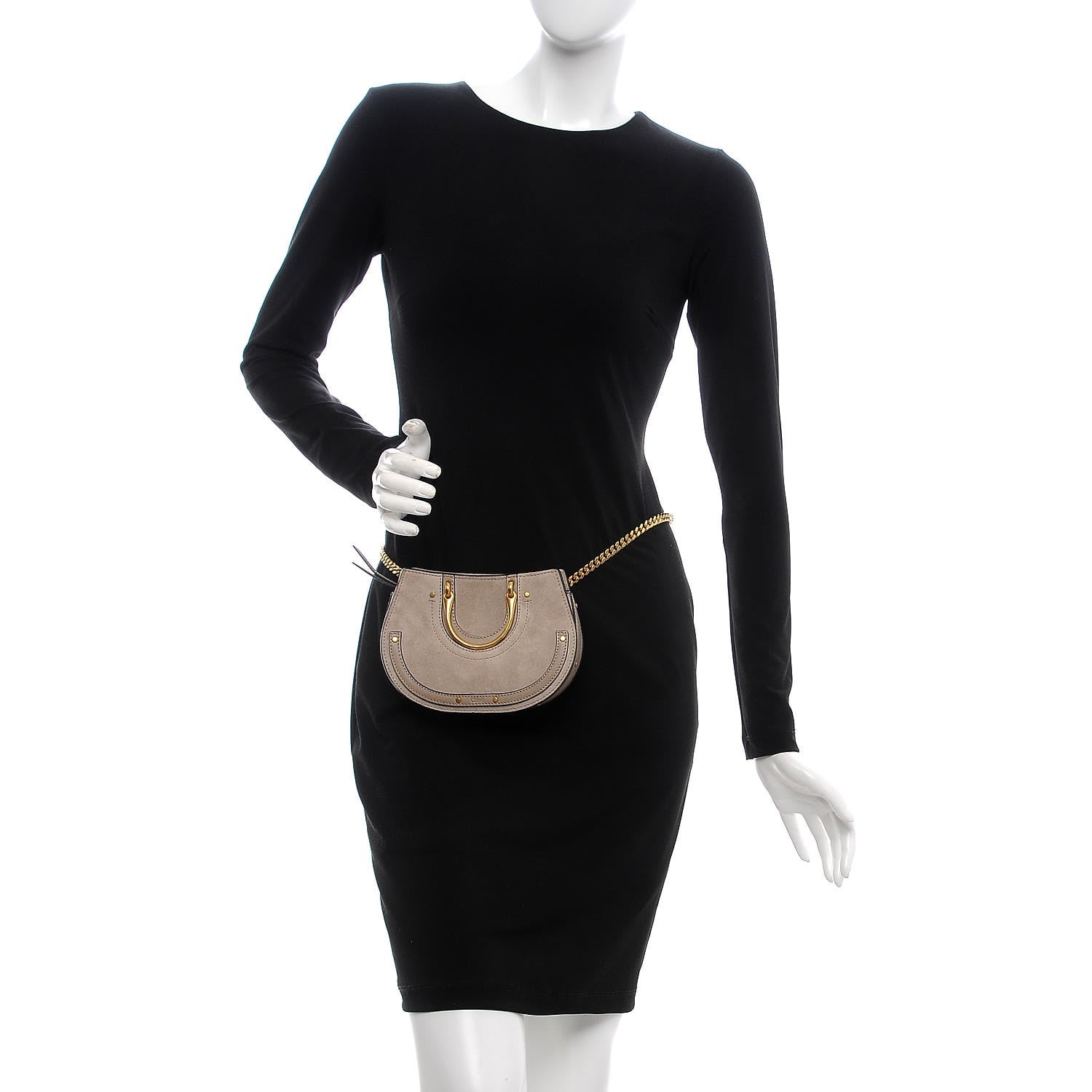 Chloe Calfskin Suede Mini Pixie Signature Belt Bag Motty Grey 2 of 10