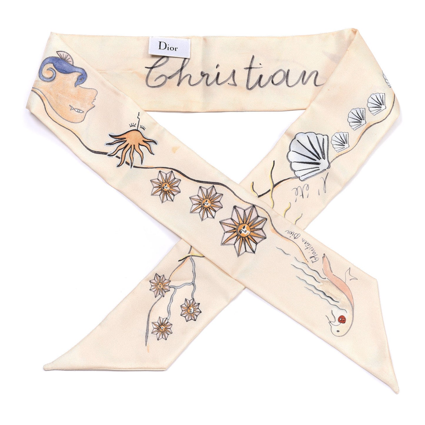Silk Mitzah Scarf Beige