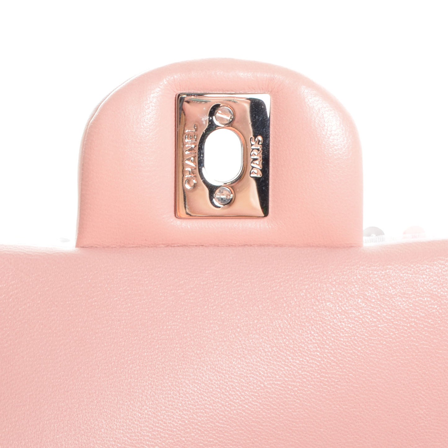 Sequin Striped Mini Flap Pink White