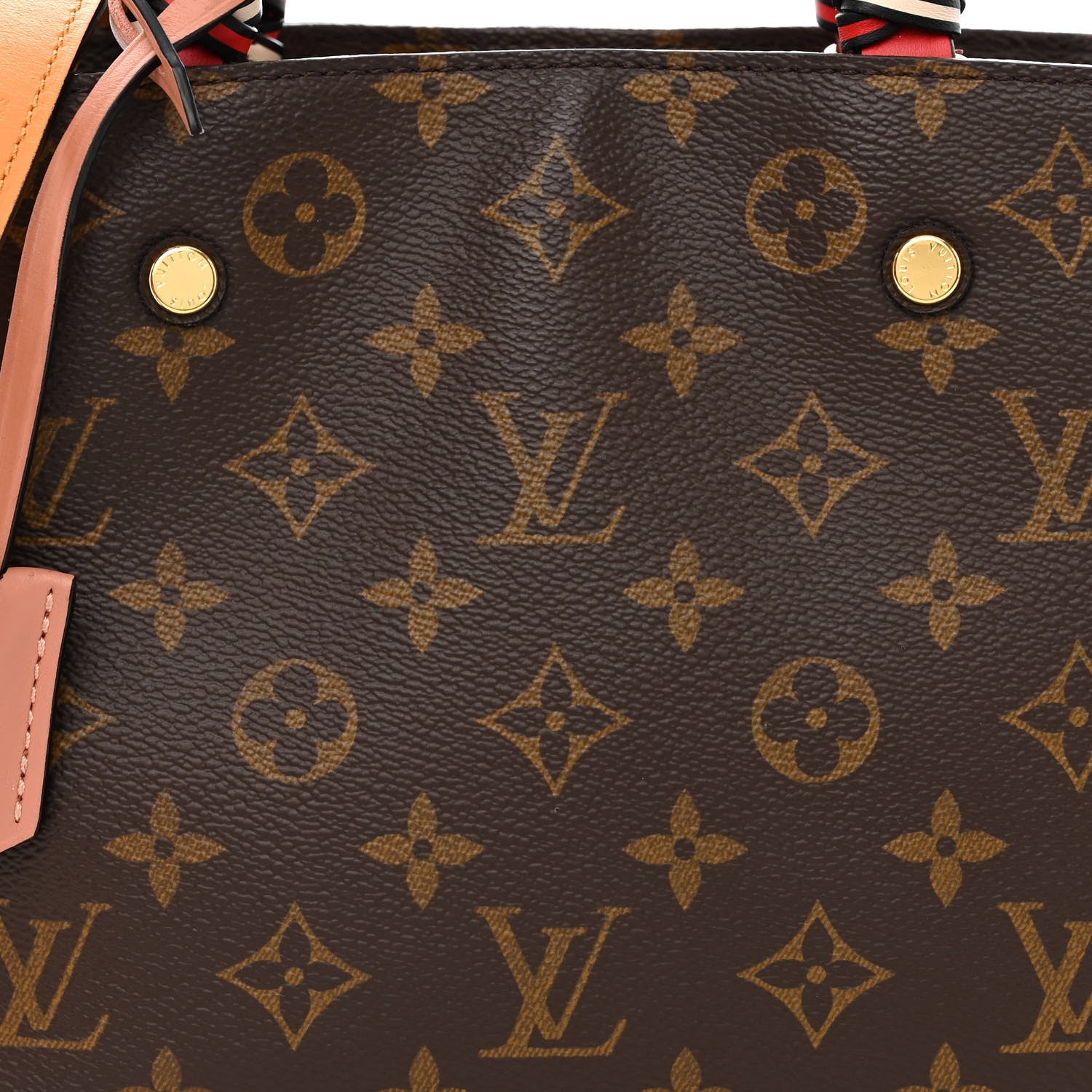 Louis Vuitton Monogram Braided Montaigne BB Coquelicot Creme Safran Peach 8 of 10