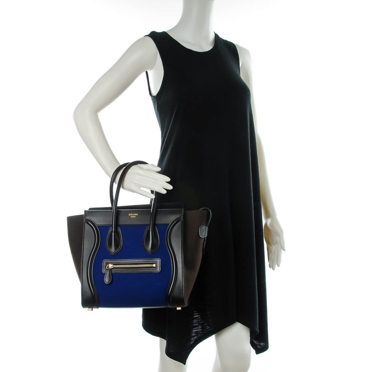 Felt Smooth Calfskin Triolor Micro Luggage Indigo