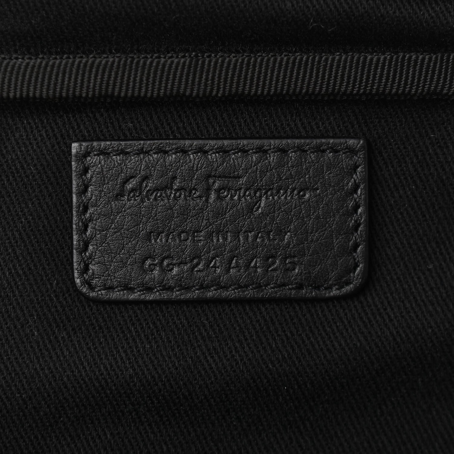 Salvatore Ferragamo Hammered Calfskin Gancini Waist Bag Black 5 of 9