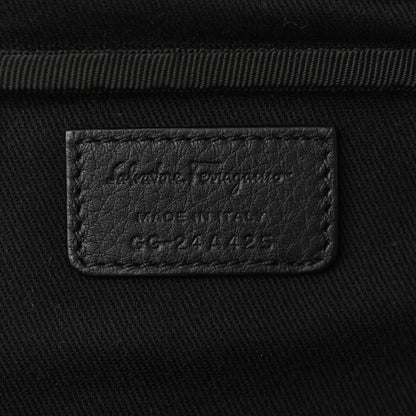 Salvatore Ferragamo Hammered Calfskin Gancini Waist Bag Black 5 of 9