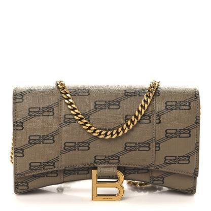 Balenciaga Coated Canvas BB Monogram Hourglass Chain Bag Beige Brown 1 of 9