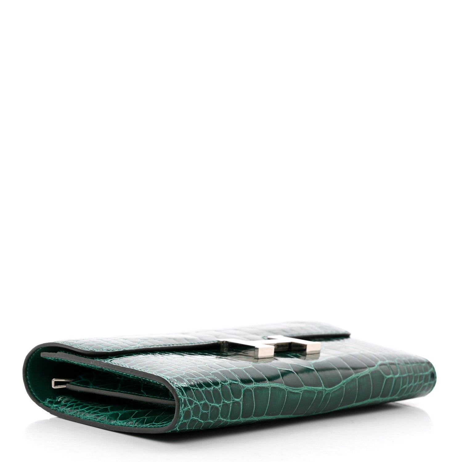 Hermes Shiny Alligator Constance Long Wallet Vert Emeraude 4 of 11