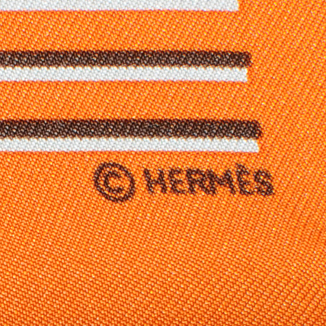 Silk H Au Gallop Pocket Square Scarf Orange
