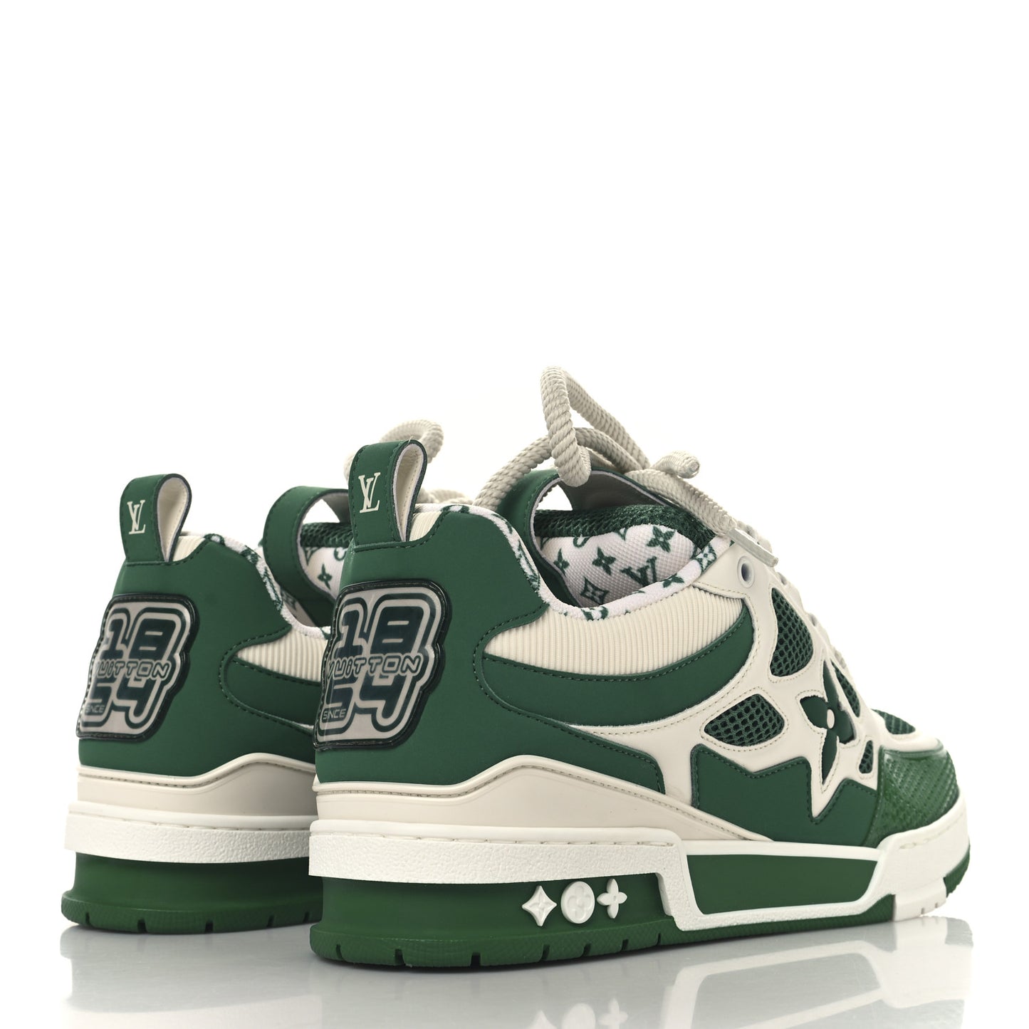 Calfskin Mesh Mens LV Skate Sneaker 7 Green