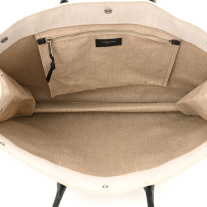 Saint Laurent Linen Calfskin Rive Gauche Tote Optic White 7 of 13