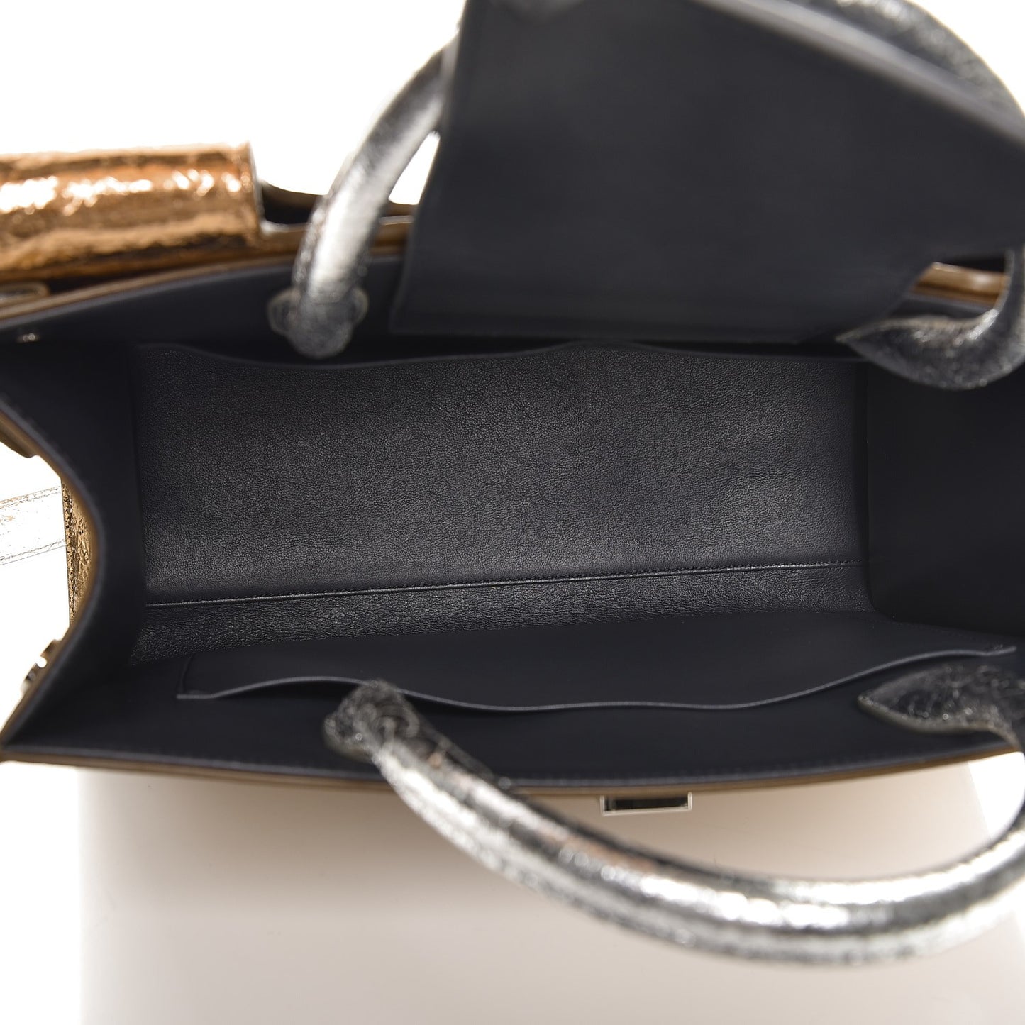 Metallic Calfskin Medium Diorever Flap Bronze