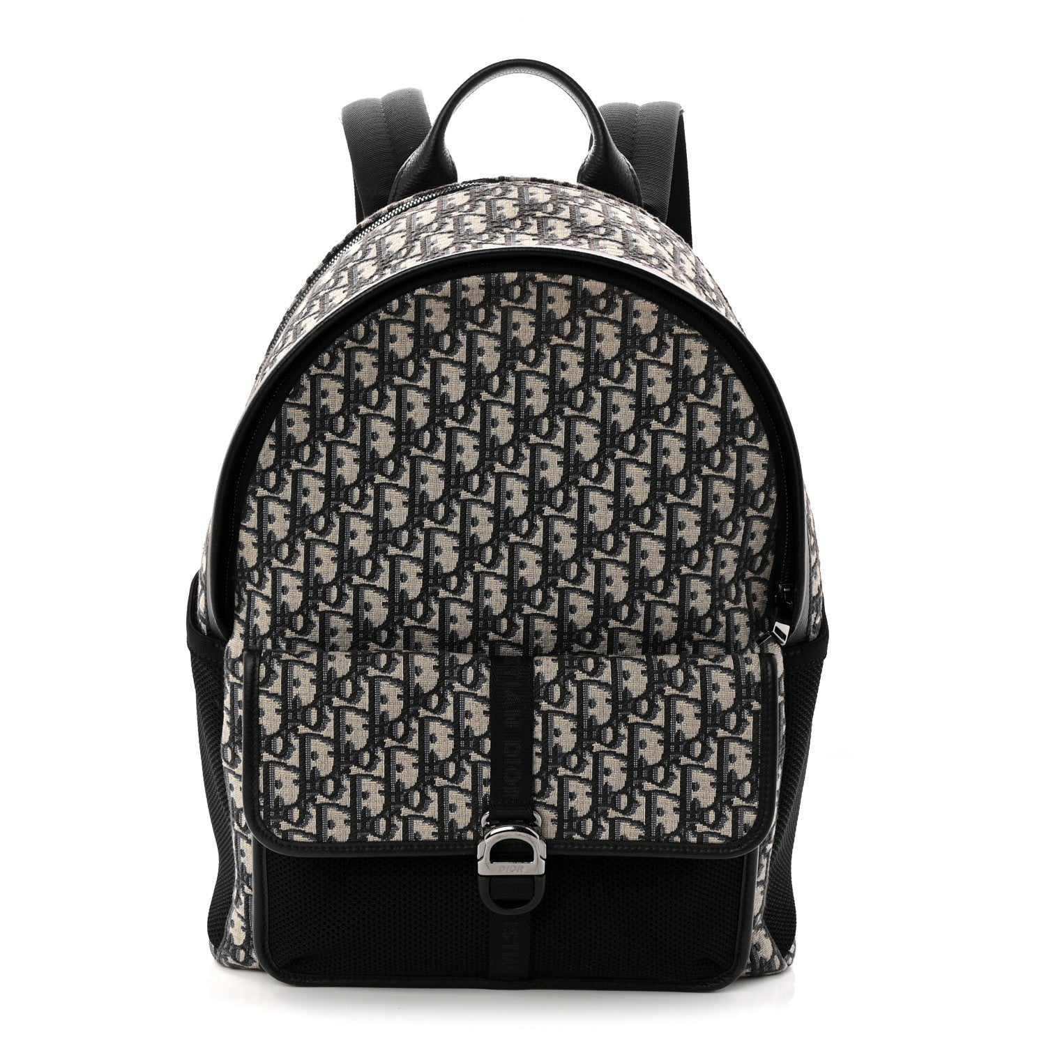 Christian Dior Oblique Calfskin 8 Backpack Beige Black 1 of 10