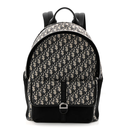 Christian Dior Oblique Calfskin 8 Backpack Beige Black 1 of 10