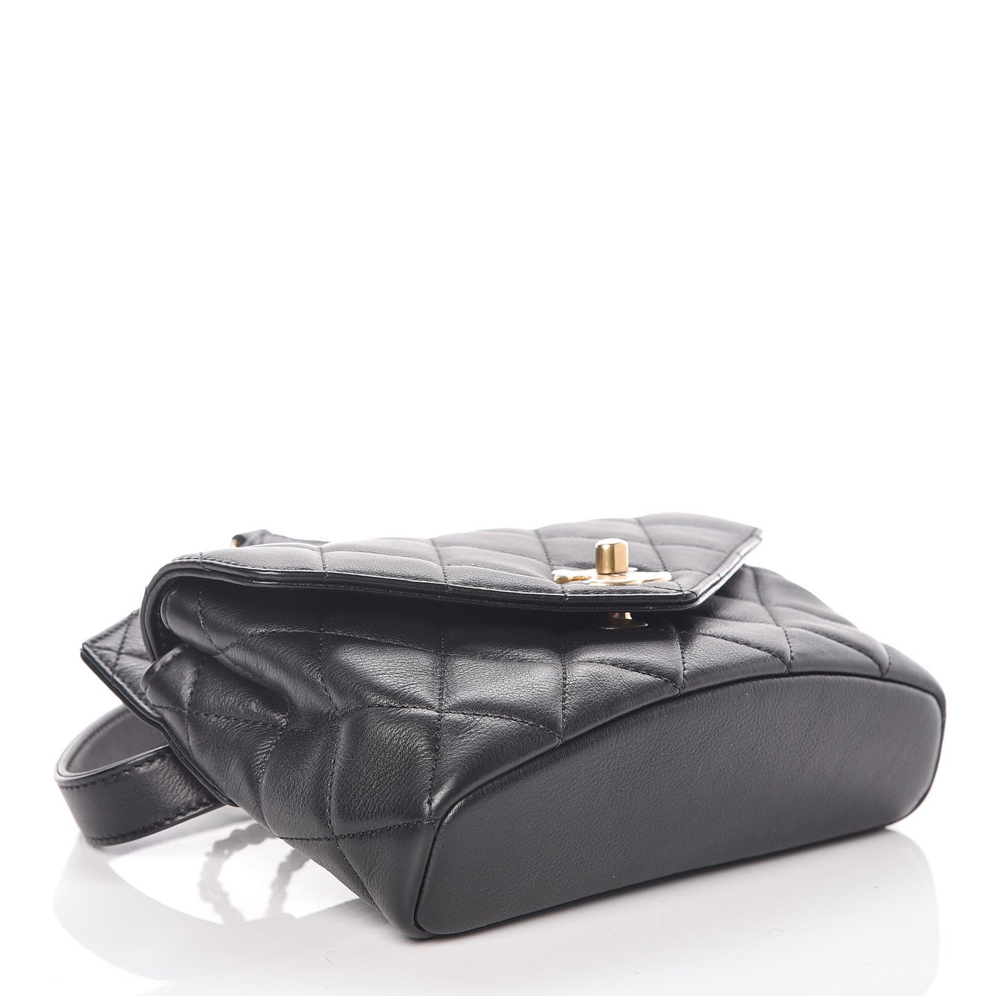 Calfskin Quilted Waist Bag Black