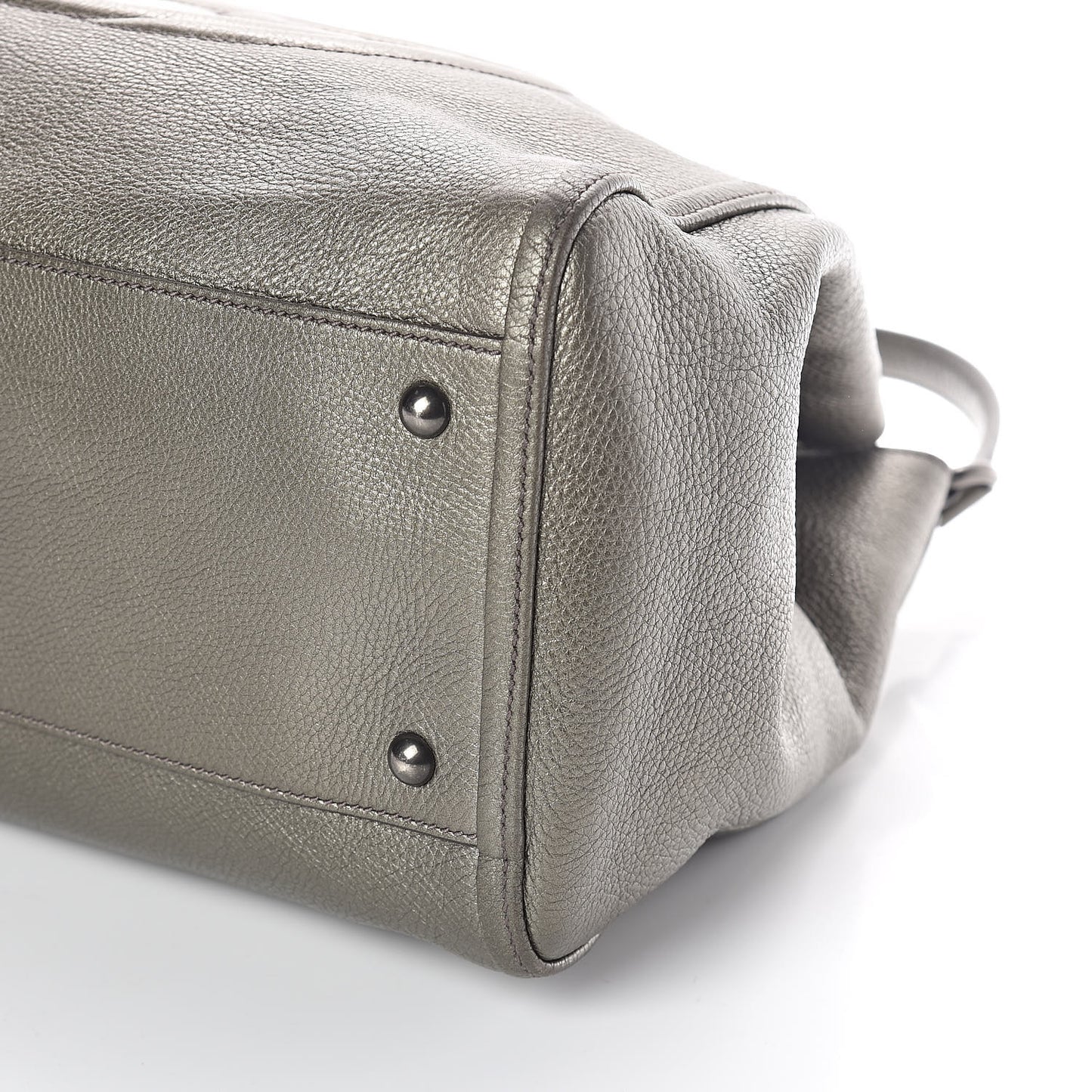 Metallic Pebbled Calfskin Medium Soho Shoulder Bag Sasso