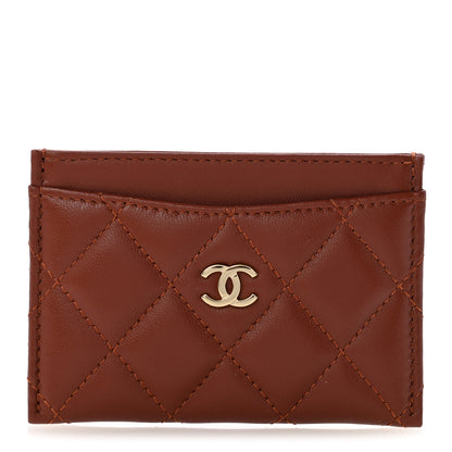 Chanel Lambskin Quilted Card Holder Brown 1 of 9