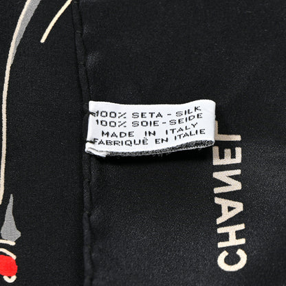 Chanel Silk CC Square Scarf Black Multicolor Black Multicolor 3 of 3