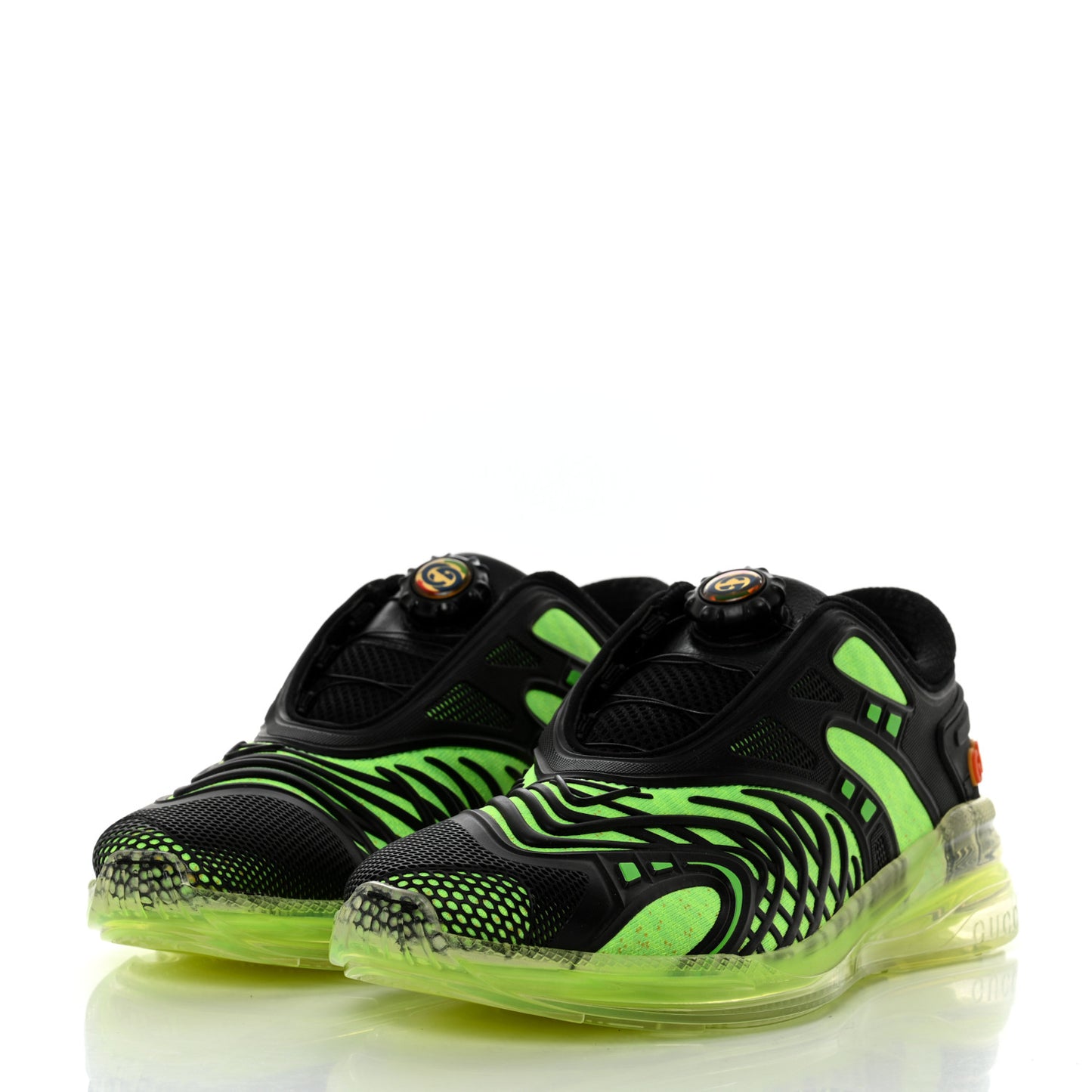 Rubber Mens Ultrapace R Mid Top Sneakers 6.5 Black Neon Green Yellow Fluo