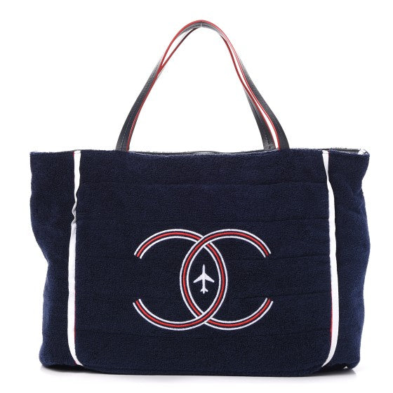 Reversible Airlines Tote Silver Navy
