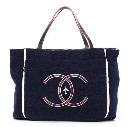 Chanel Reversible Airlines Tote Silver Navy 7 of 29
