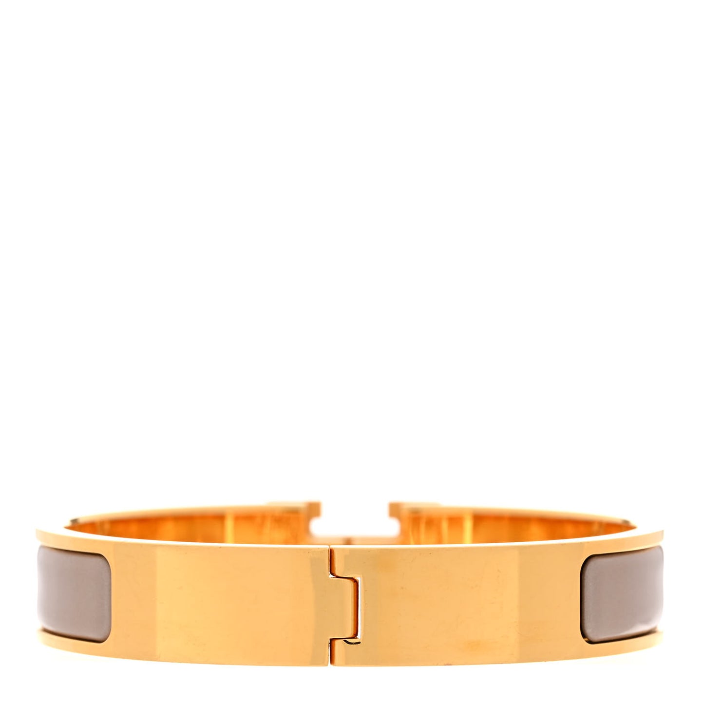 Enamel Narrow Clic Clac H Bracelet PM Marron Glace