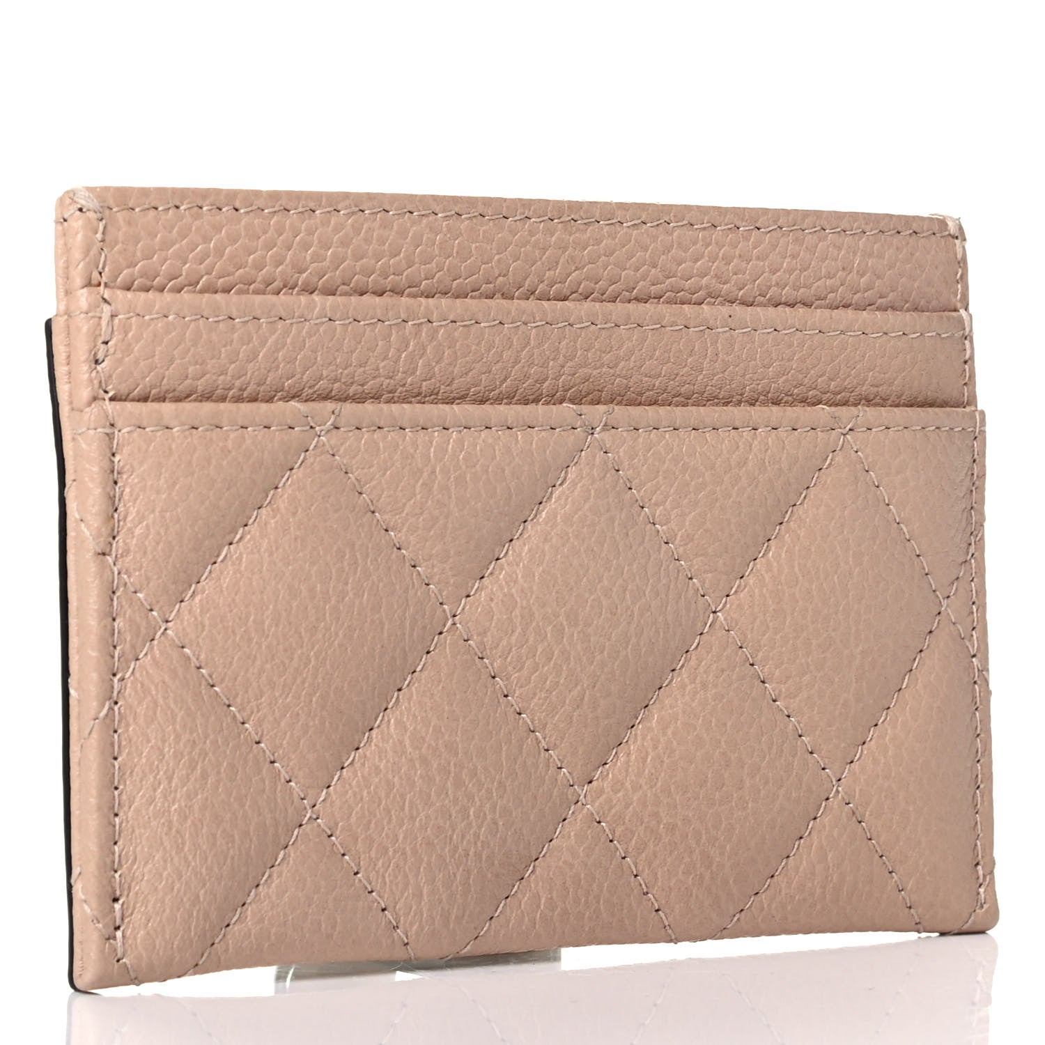 Chanel Caviar Quilted Filigree Card Holder Beige Black 3 of 10