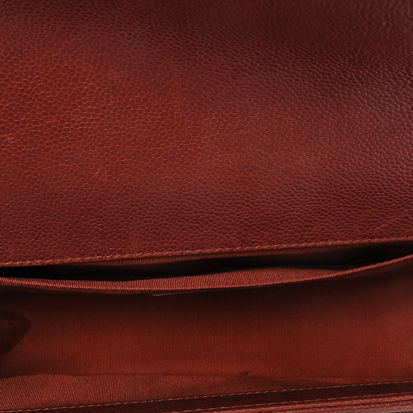 Caviar Medium Boy Flap Dark Orange
