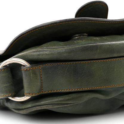Christian Dior Calfskin Medium Gaucho Double Saddle Bag Green 9 of 19