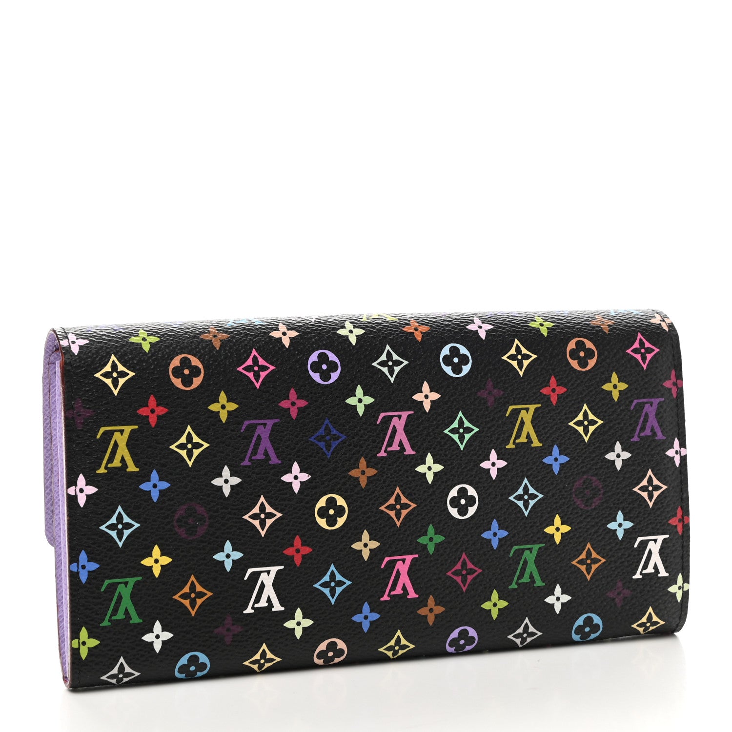 Louis Vuitton Monogram Multicolor Sarah Wallet Black Violet 3 of 8
