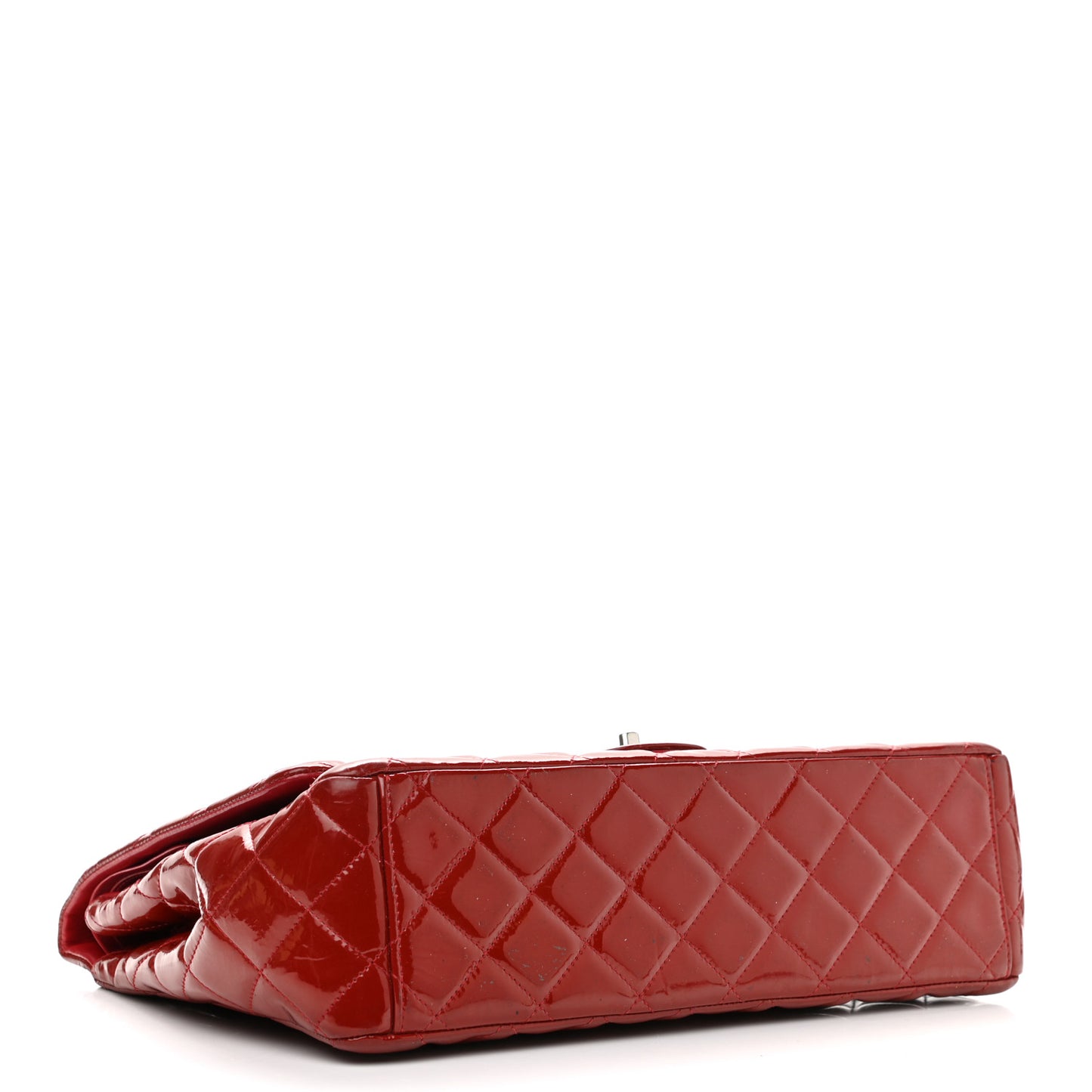 Patent Quilted Maxi Double Flap Red
