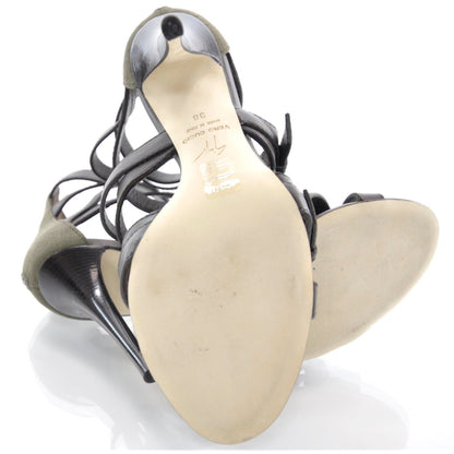 FASHIONPHILE GIUSEPPEZANOTTILeatherCanvasStrappyBuckleHeels38 4 of 6