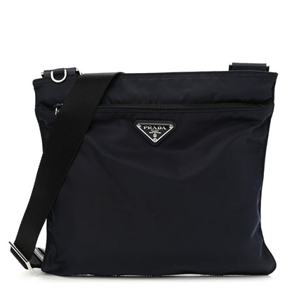 Prada Tessuto Nylon Saffiano Flat Messenger Bag Baltico 1 of 13