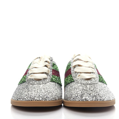 Gucci Glitter Fabric Web Mens Falacer Sneakers 9 Silver 2 of 12