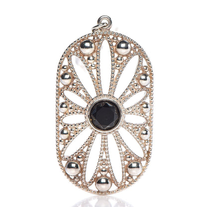 Tiffany Sterling Silver Black Onyx Pearl Ziegfeld Daisy Pendant Necklace 4 of 8