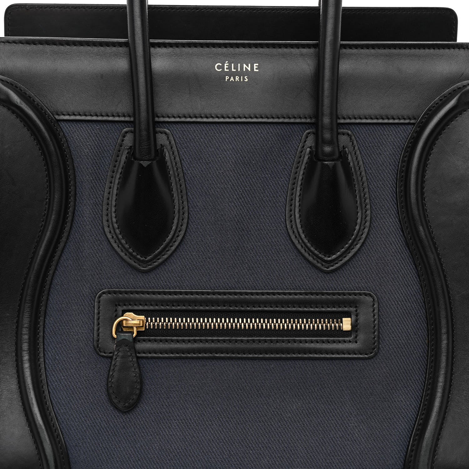 Celine Canvas Smooth Calfskin Micro Tri-Color Luggage Navy Blue 7 of 12