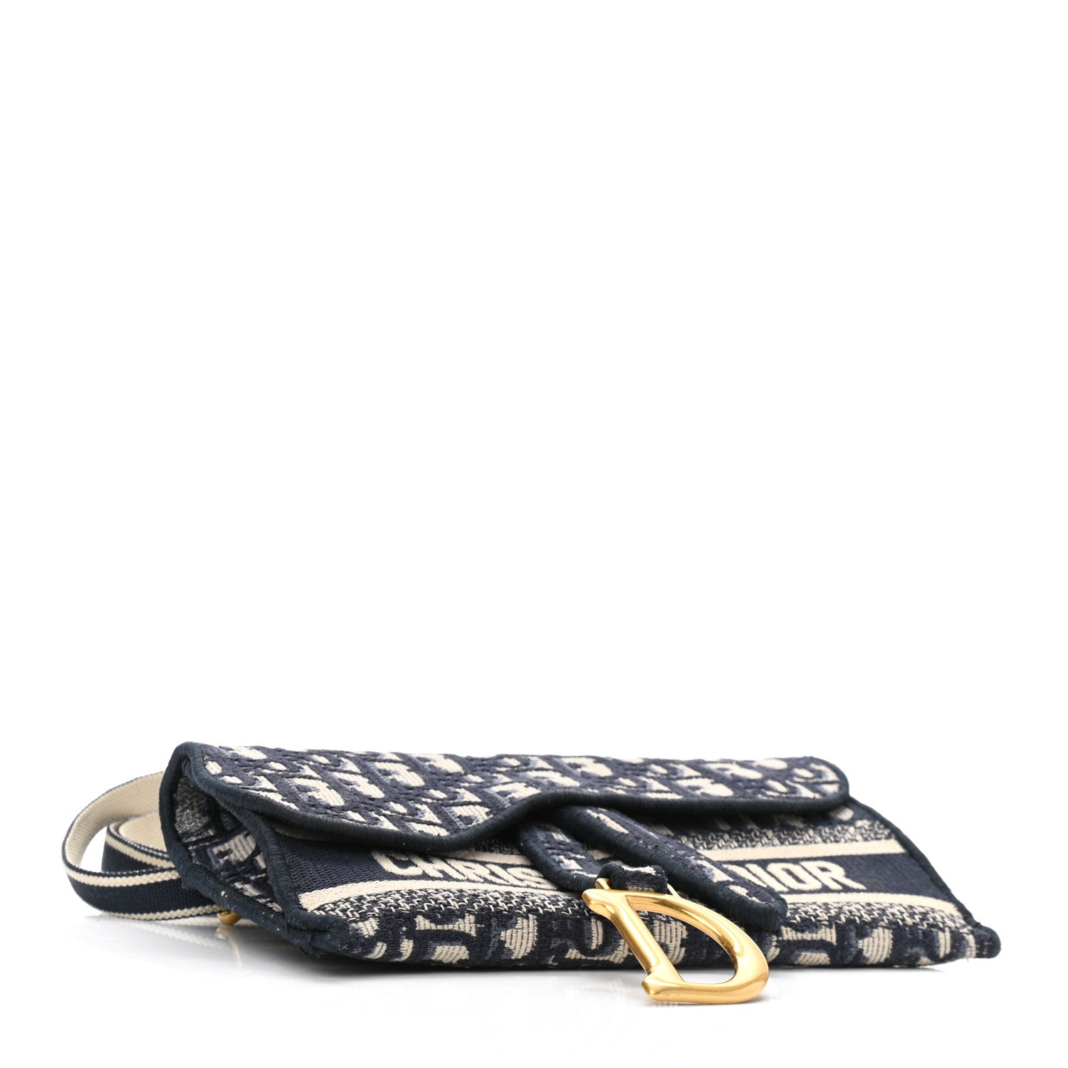 Christian Dior Oblique Slim Saddle Pouch Blue 4 of 11