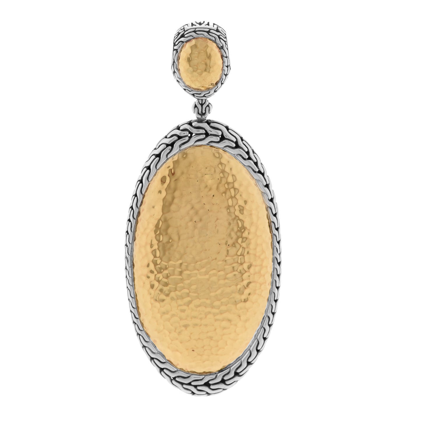 Sterling Silver 22K Yellow Gold Palu Oval Pendant
